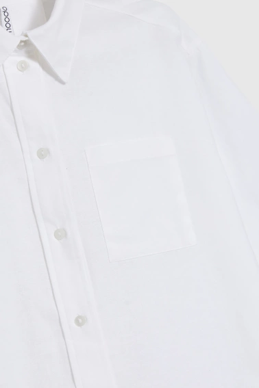 Koszula z krótkimi rękawami i kołnierzykiem biała