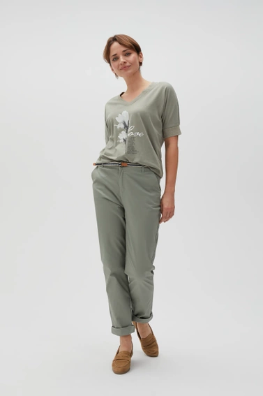 Bawełniane spodnie oliwkowe