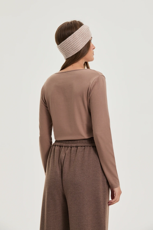 Bawełniana bluzka jasnobrązowa