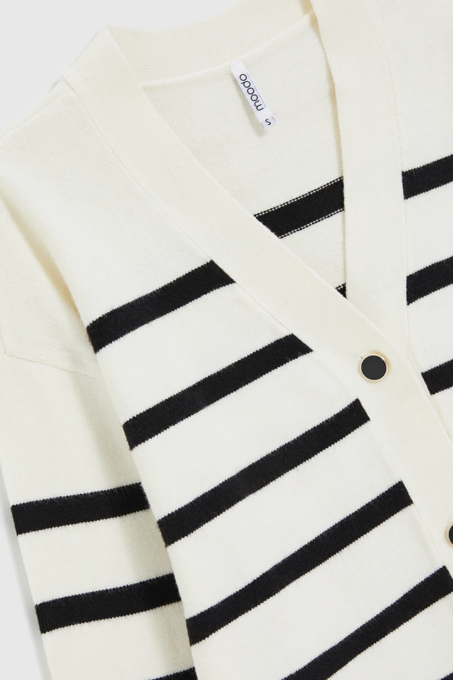 Kardigan w paski ecru