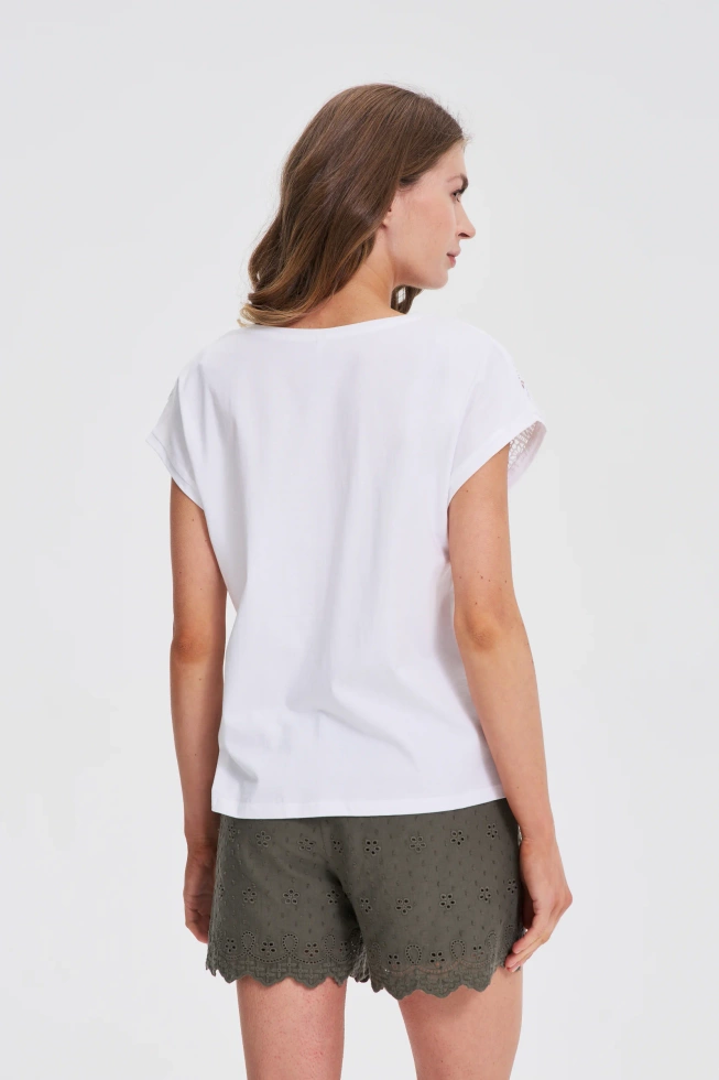 Bluzka z krótkimi rękawami biała