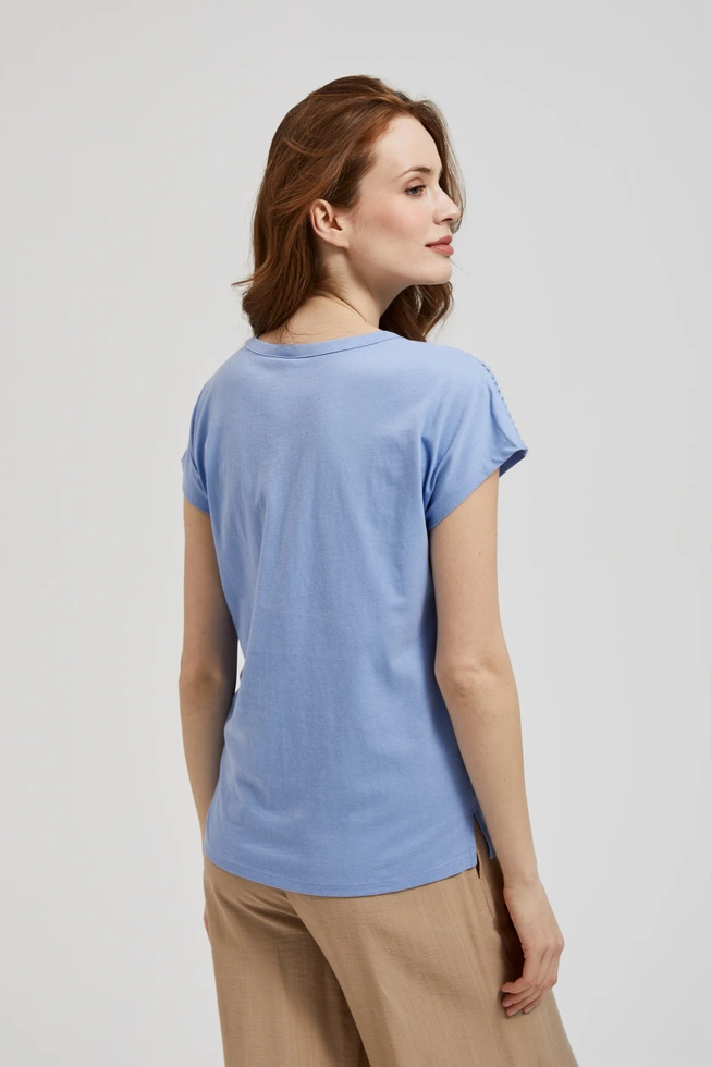 Bluzka z kieszonką błękitna