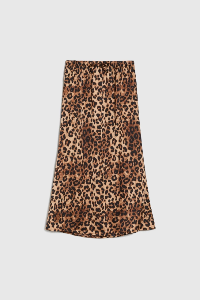 Spódnica w panterkę brązowa