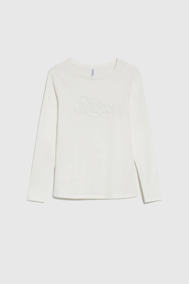 Bluzka z cekinami biała