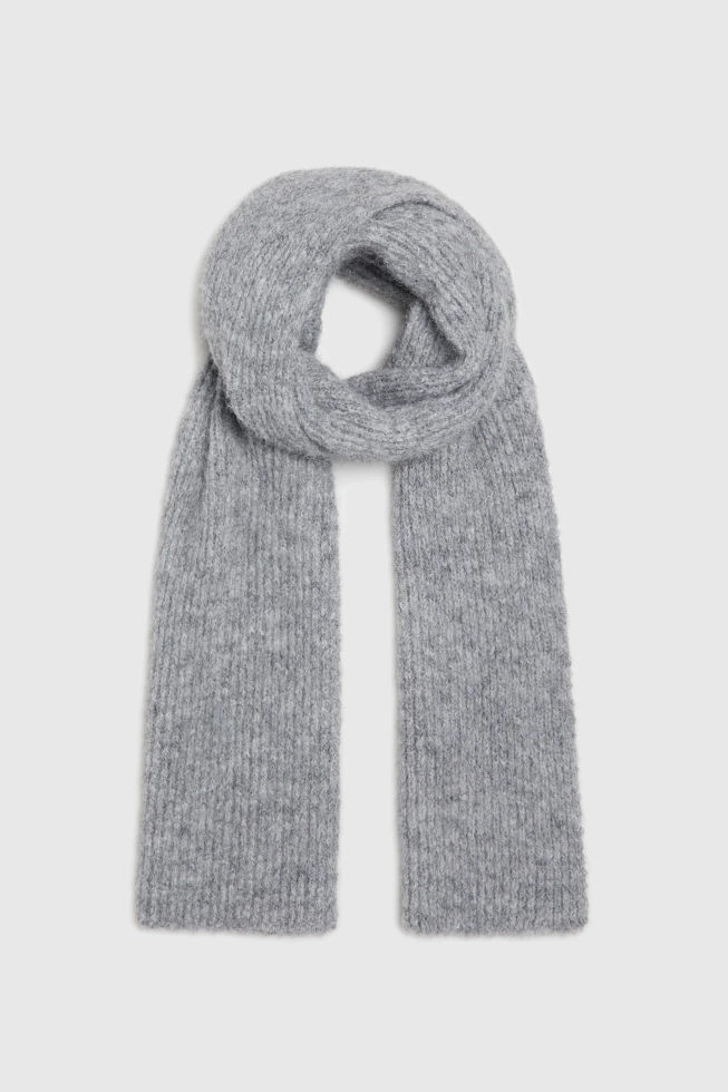 Szal z dodatkiem wełny szary