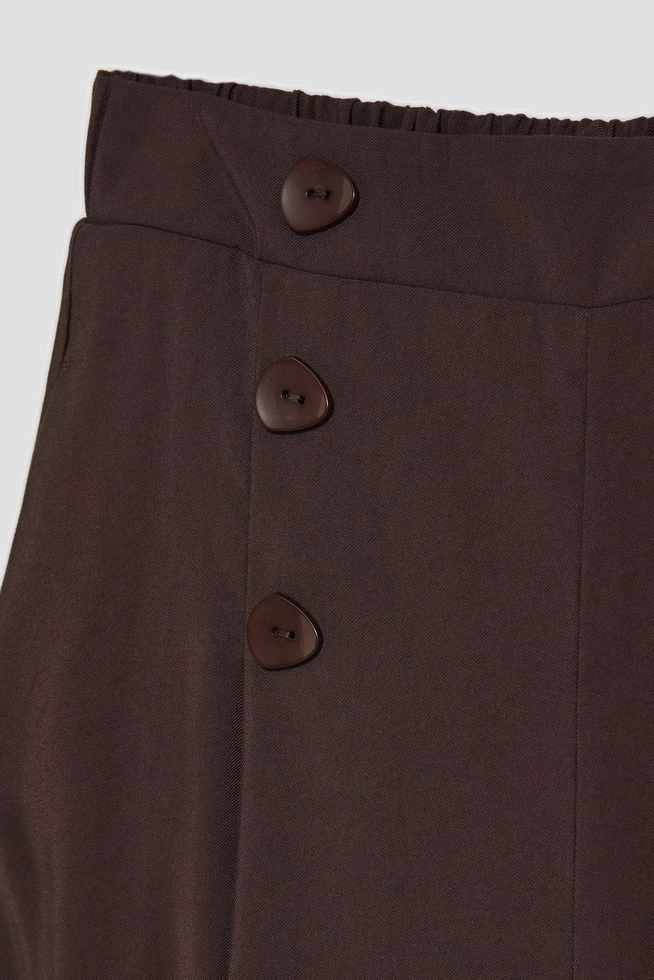 Spodnie kuloty z guzikami ciemnobrązowe