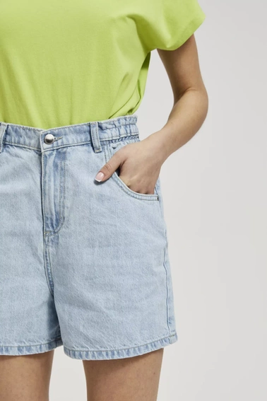 Jeansowe szorty z wysokim stanem niebieskie 