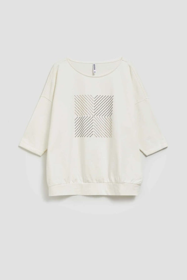 Bluza z rękawami 3/4 biała