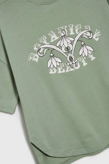 Bawełniana bluza z nadrukiem i krótkimi rękawami