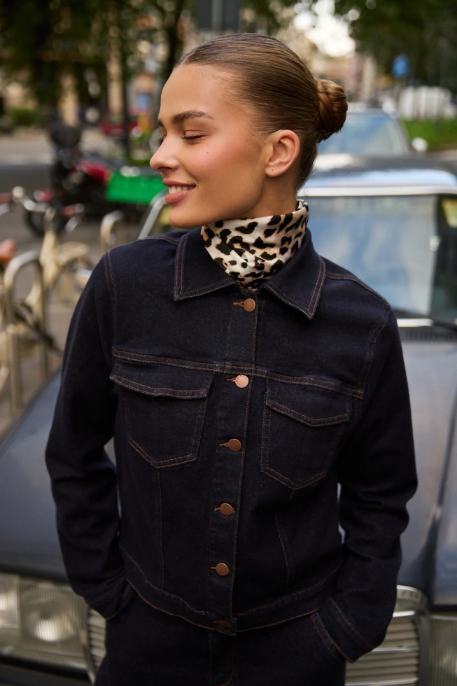 Kurtka jeansowa granatowa