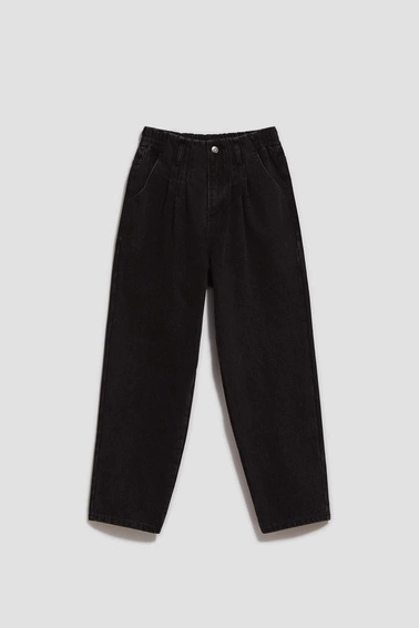 Jeansy paperbag czarne