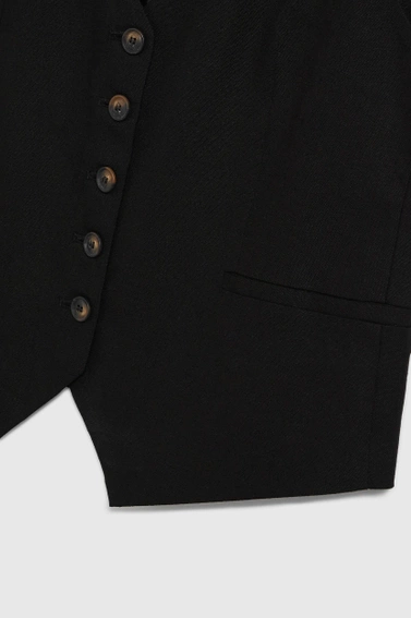 Kamizelka z dodatkiem lnu czarna
