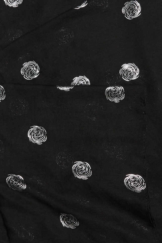 Szal ze srebrnym nadrukiem czarny