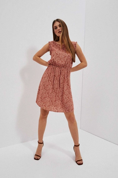 Wzorzysta sukienka brązowa