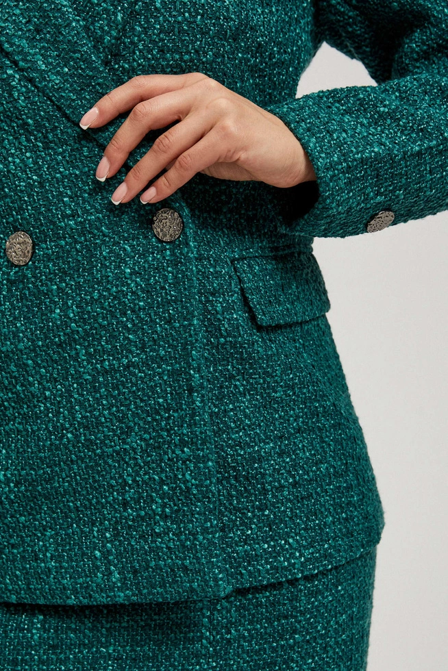 Marynarka w tweedowym stylu szmaragdowa