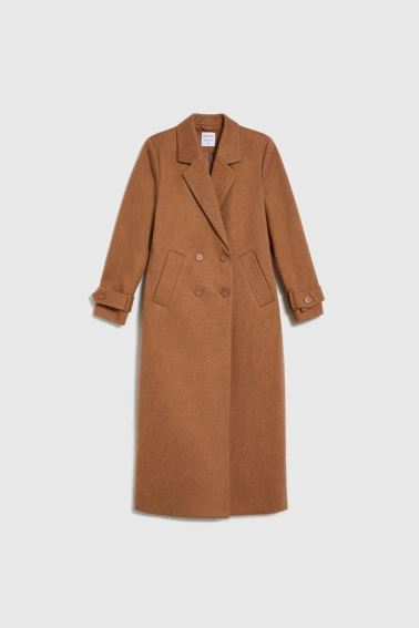 Długi płaszcz brązowy