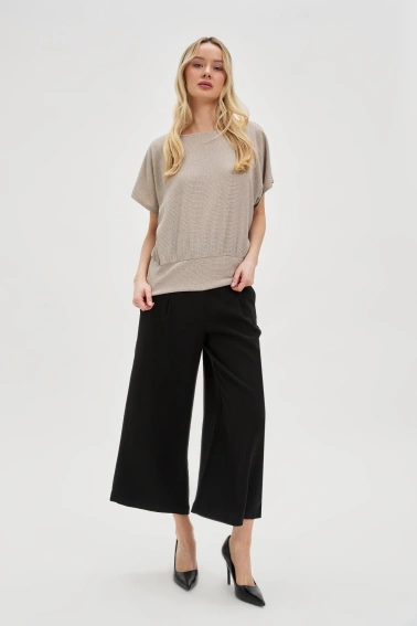 Bluzka z luźnymi rękawami beżowa