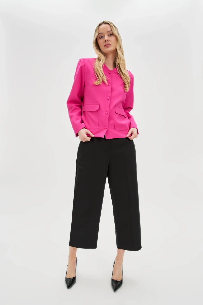 Spodnie z wysokim stanem o długości 7/8 czarne