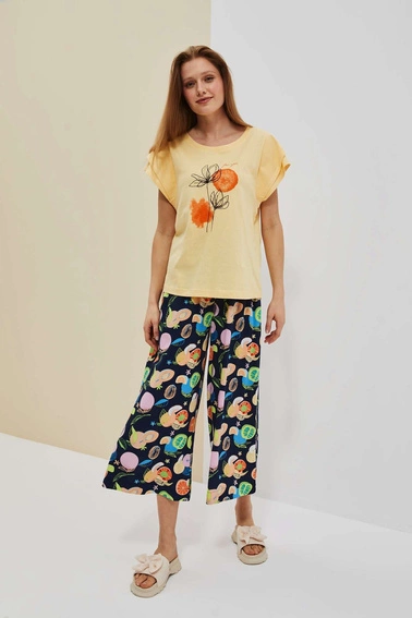 T-shirt z nadrukiem waniliowy