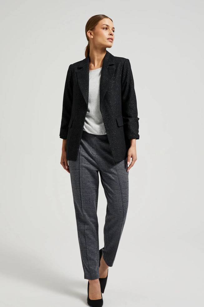 Marynarka z rękawami o długości 3/4 czarna