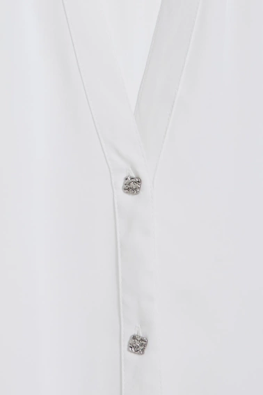 Koszula z krótkimi rękawami biała 