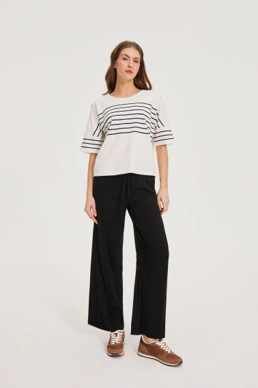 Bluza w paski biała