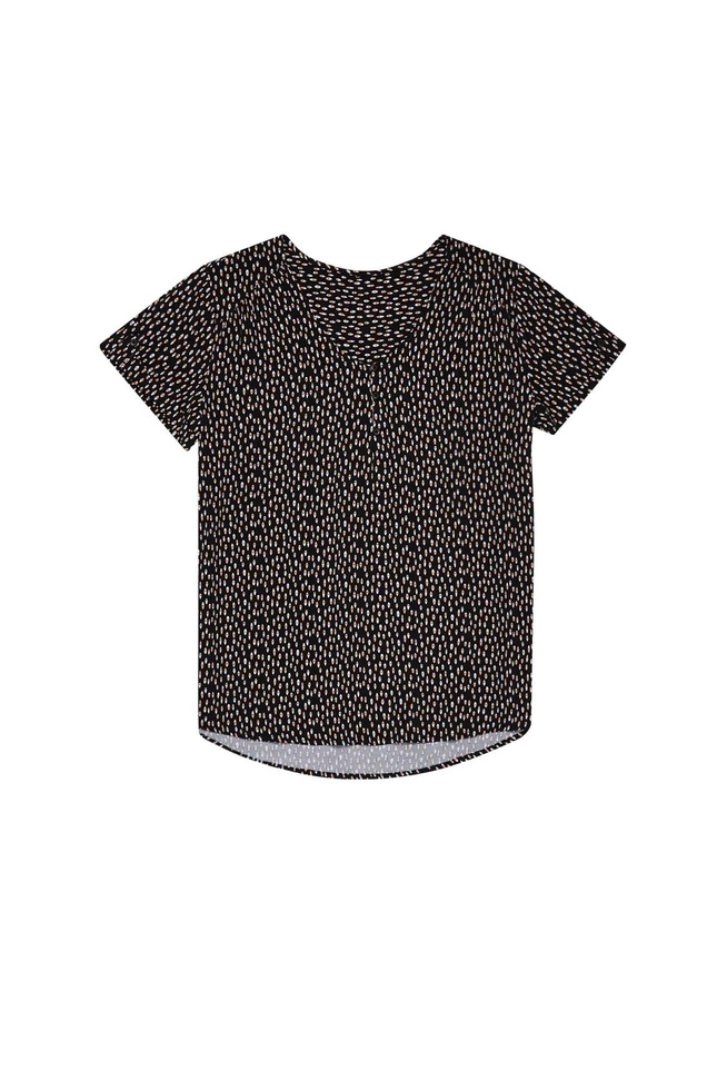 Bluzka koszulowa we wzory czarna