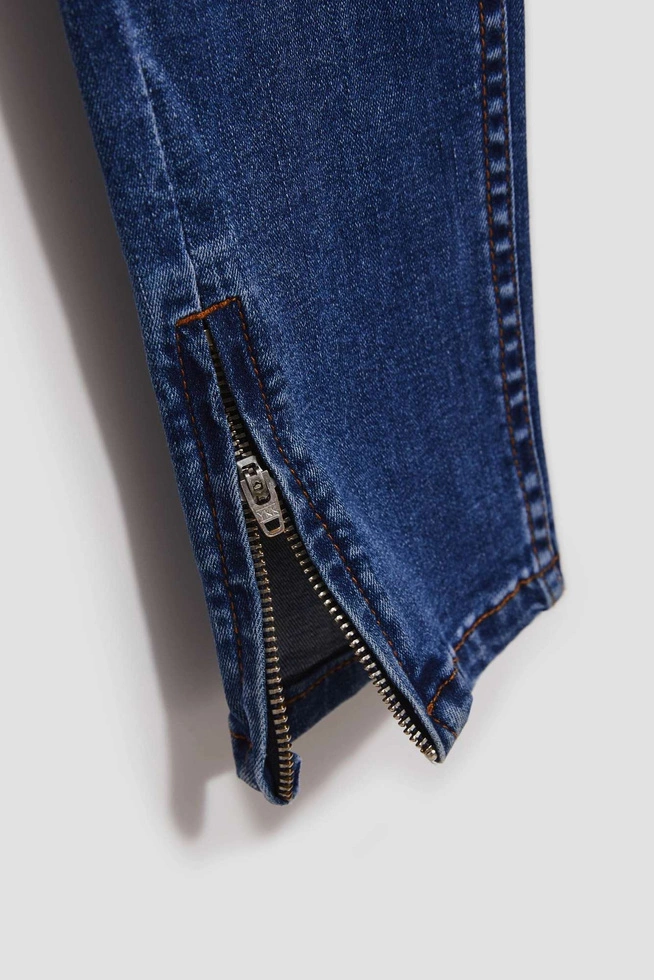 Jeansy rurki granatowe