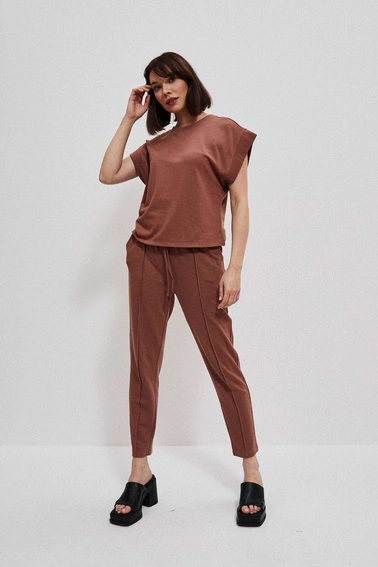 Spodnie dresowe z wiązaniem czekoladowe