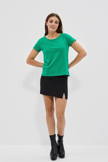 Bawełniany t-shirt z kieszkonką zielony