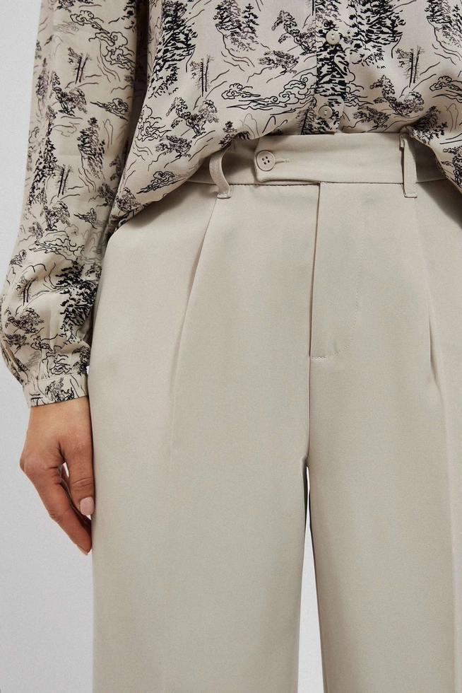 Spodnie z szerokimi nogawkami piaskowe