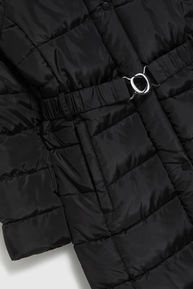 Długa kurtka z kapturem czarna