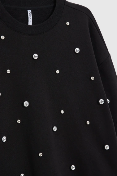 Bluza z dżetami czarna