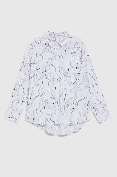 Koszula z delikatnym printem biała