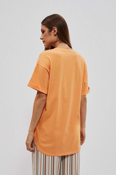 Gładki t-shirt brzoskwiniowy