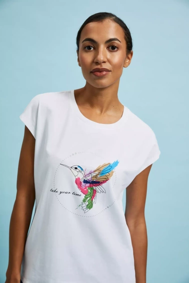 T-shirt z nadrukiem biały