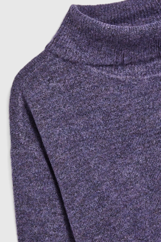 Sweter z golfem i długimi rękawami fioletowy