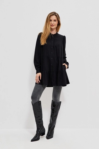 Koszula z falbaną czarna