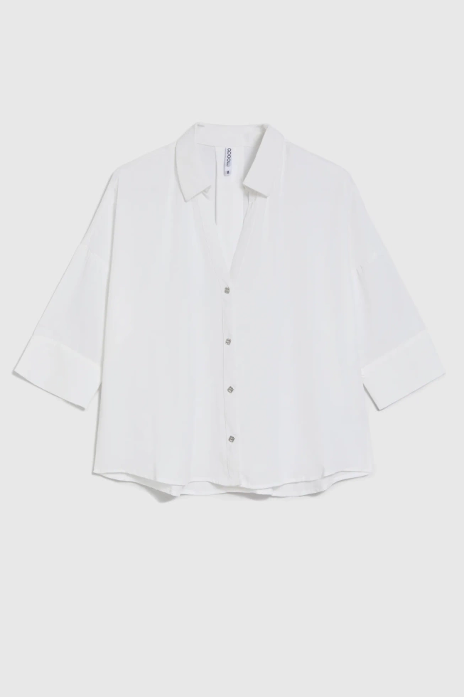 Koszula z krótkimi rękawami biała