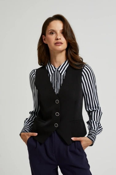 Kamizelka z ozdobnymi guzikami czarna