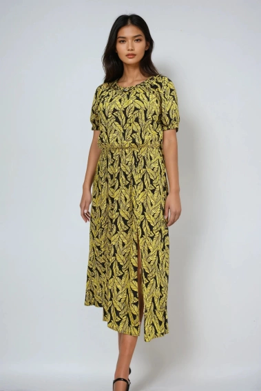 Sukienka z wiskozy żółta