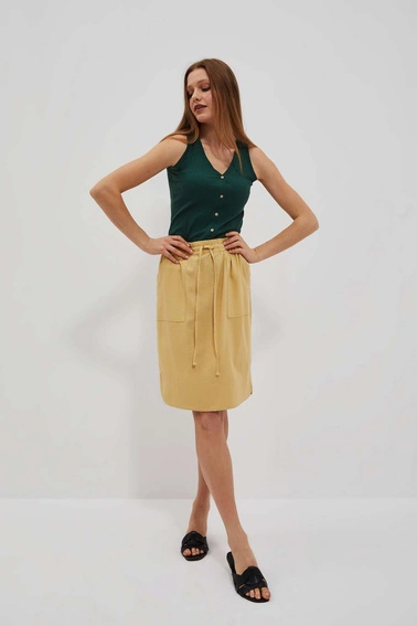 Spódnica z kieszeniami herbaciana