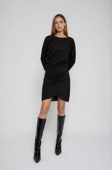 Spódnica z marszczeniem czarna