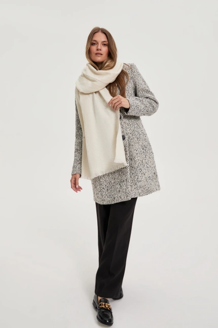 Gładki szal beżowy