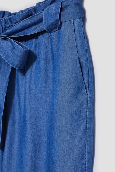 Spodnie lyocell z prostą nogawką