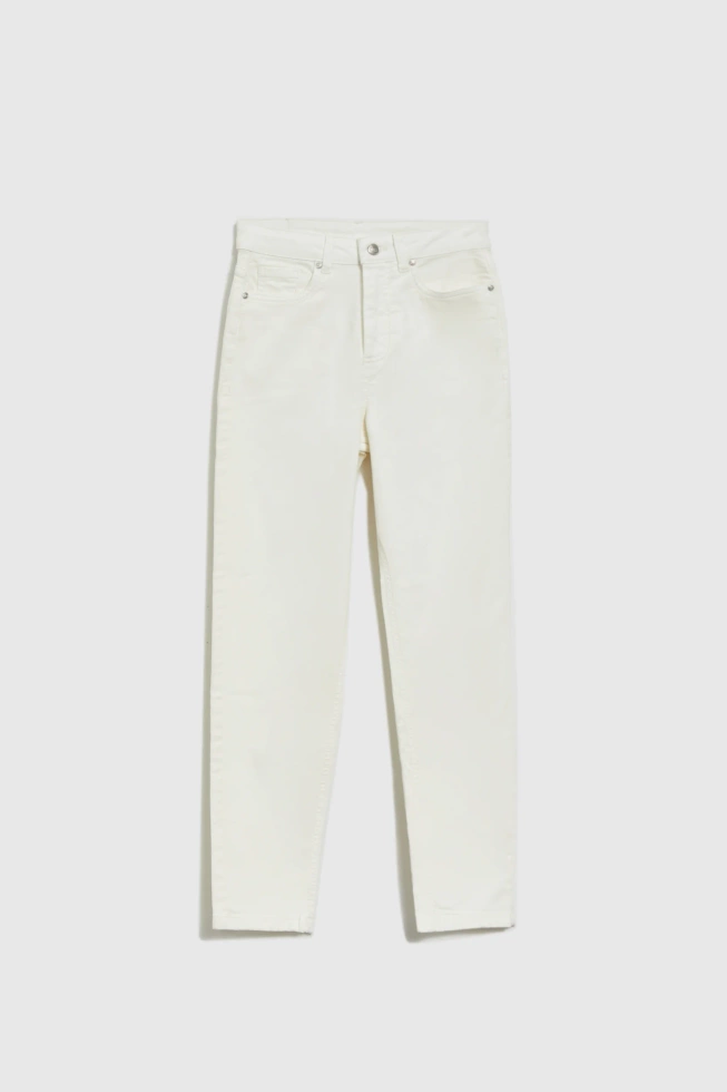 Jeansy z prostą nogawką białe