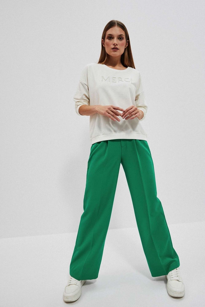 Bluza z napisem perłowa