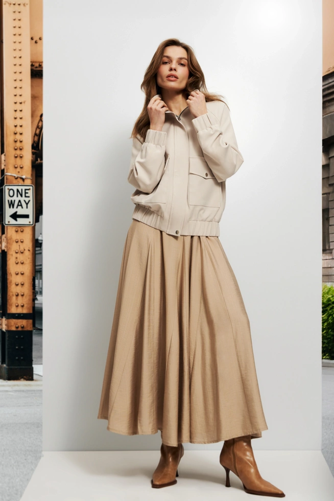 Spódnica midi beżowa