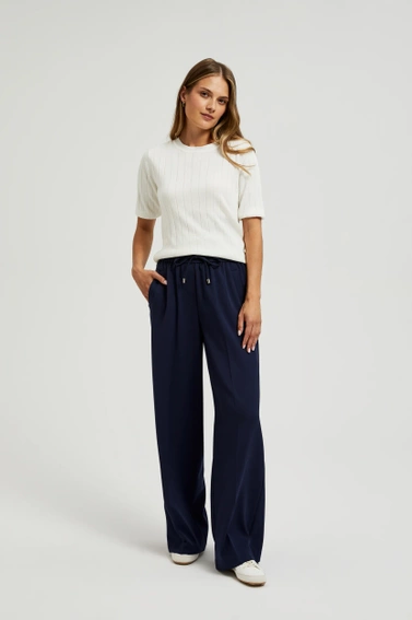 Wiskozowy sweter z metaliczną nitką biały