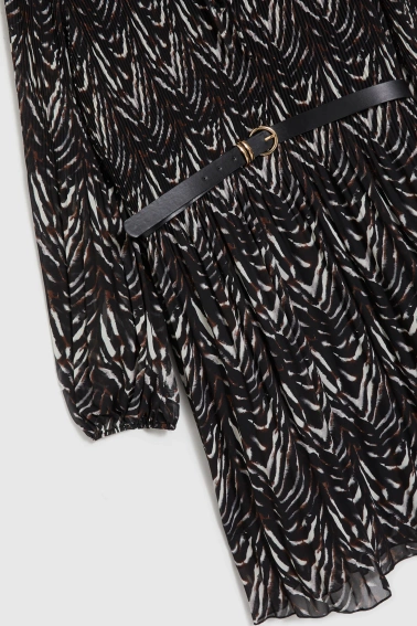 Sukienka z paskiem brązowa